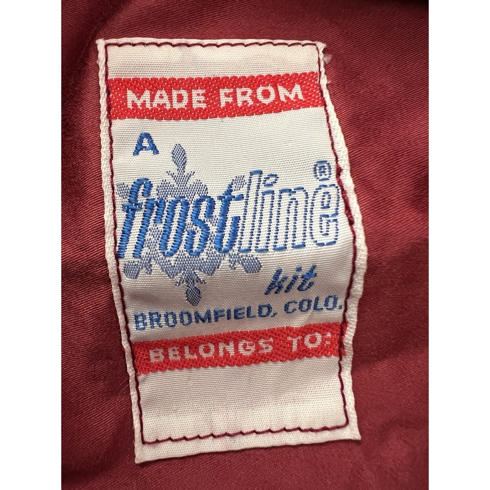 Vintage 80's Frostline Kit Quilted Goose Down Puffer Women's SM Sienna Red Coat - Picture 15 of 16